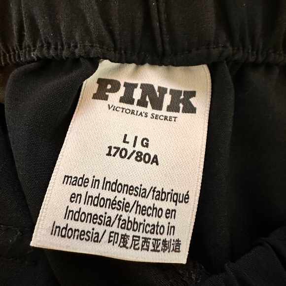 Victoria’s Secret Pink Black solid Cargo adjustable Pants Size Large - Picture 7 of 7